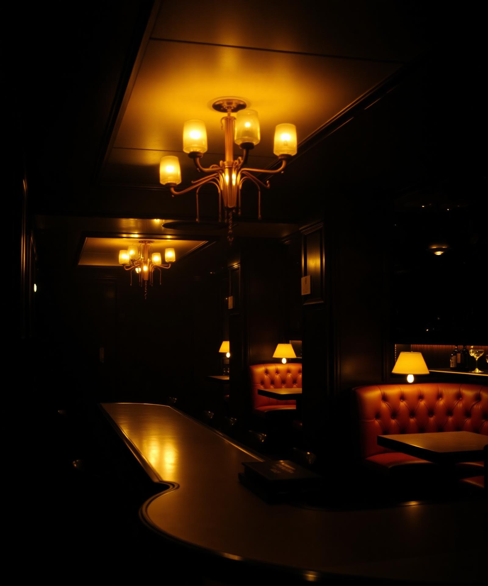 Hamburger Bar bei Nacht, warmes Licht